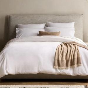 Classic Organic Percale Duvet Cover Set in White