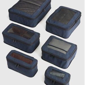 Navy Revive Nylon Compression Packing Cubes (6-pack)