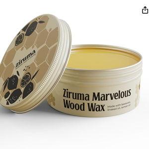 Ziruma Non-Toxic Wood Wax - Natural Wood Conditioner for Butcher Blocks, Wooden Utensils & Bowls – No Mineral Oil, No Petroleum - Pure Beeswax, Lemon & Flaxseed Oil [7 oz]