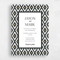 Black Wedding Invitation - Metropol Portrait