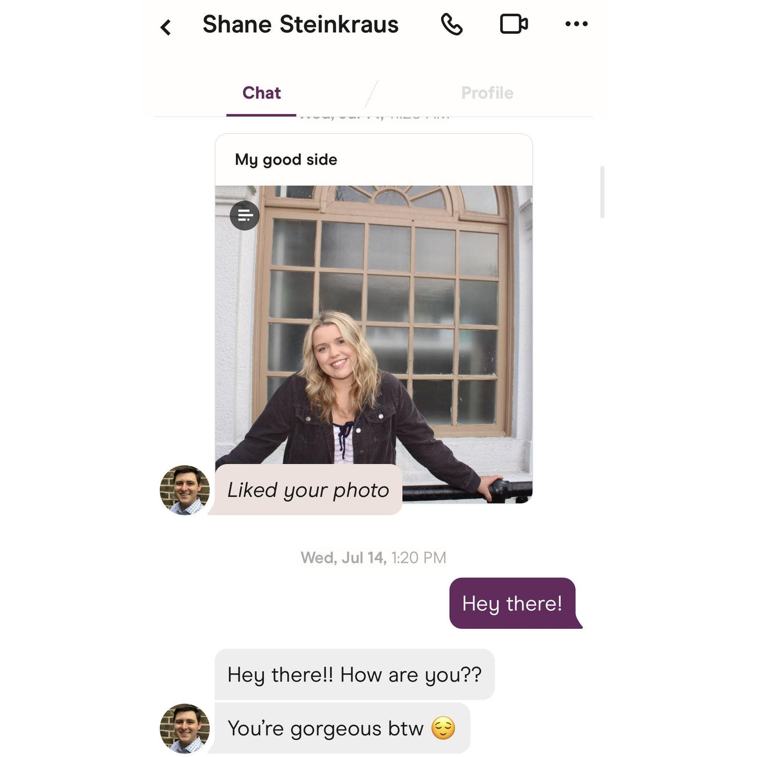 How we met... and our first conversation in Hinge