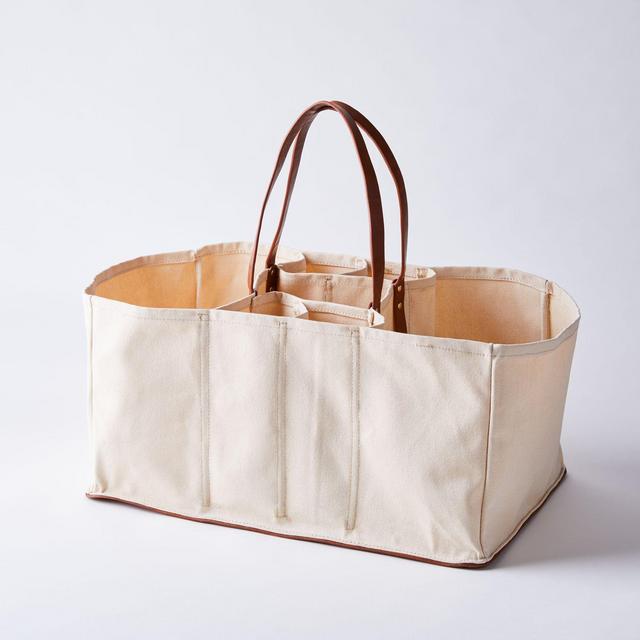 Multi-Pocket Canvas Grocery Tote
