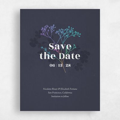 Blue Typography Wedding Save the Date - Reverie Bloom
