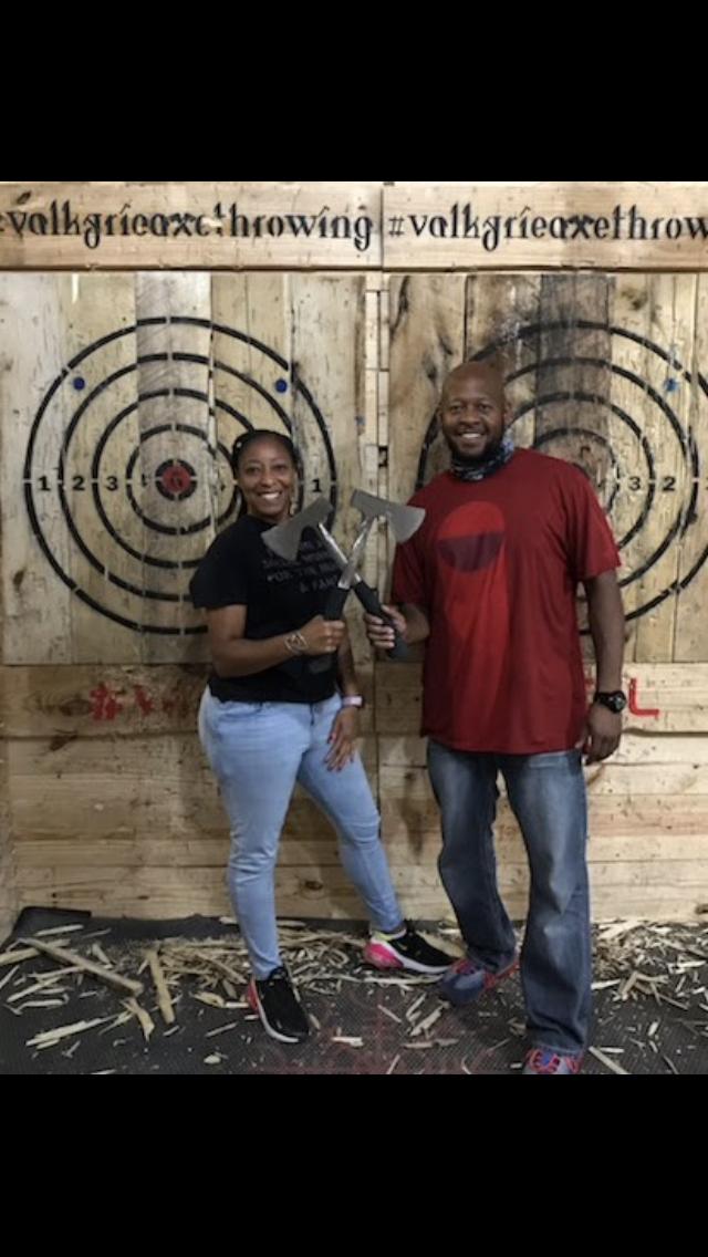 Our 1st axe throwing together.