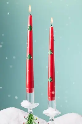 Icon Holiday Taper Candles, Set of 2