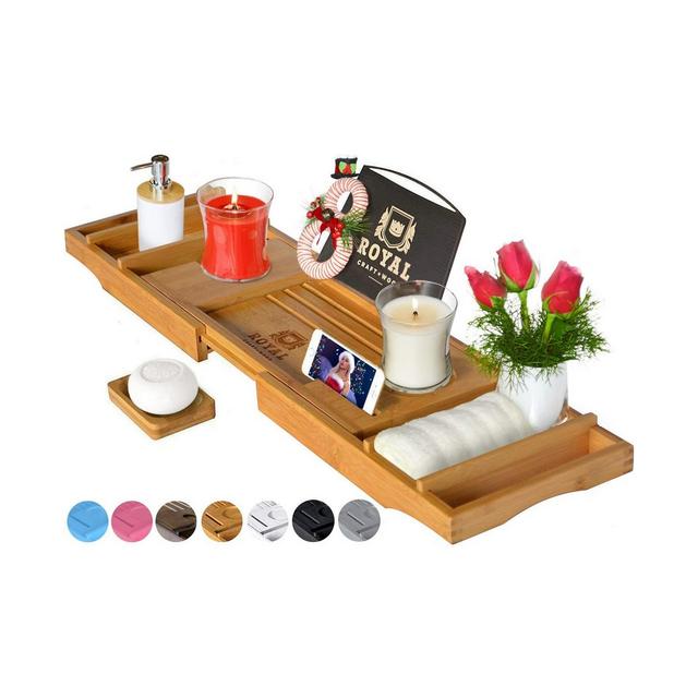 Royal Craft Wood Luxury Bathtub Caddy Tray Organizer