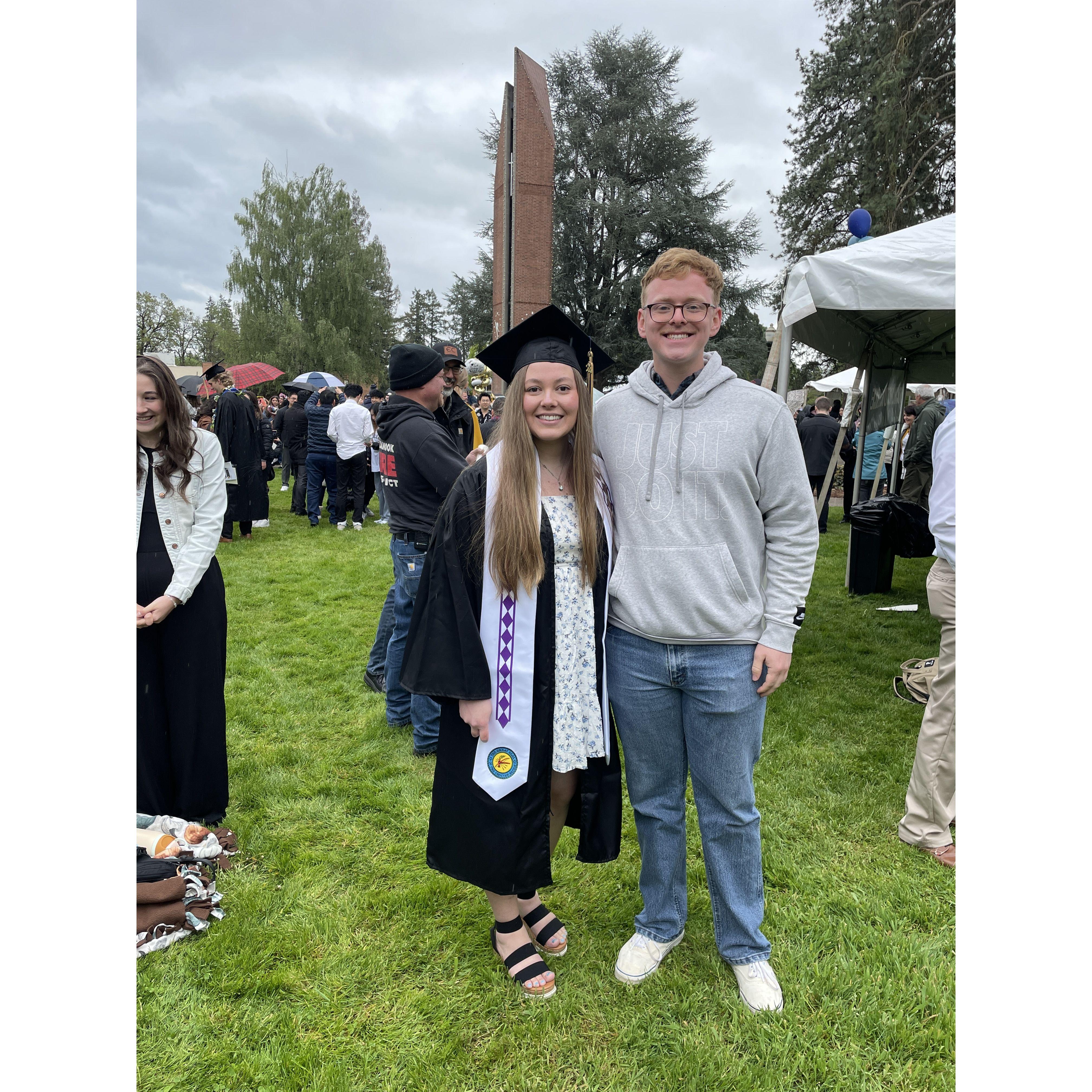 Haylee's graduation from George Fox University