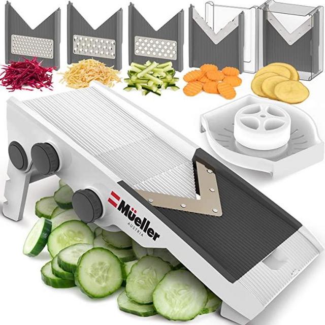 Multi Blade Adjustable Mandoline Cheese/Vegetable Slicer, Cutter, Shredder