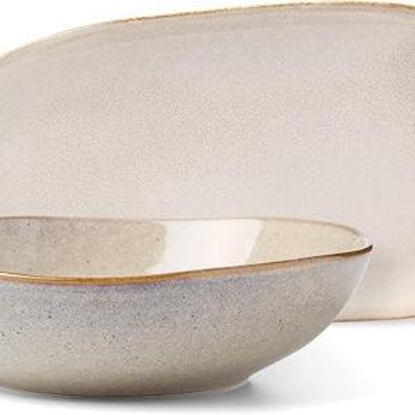 Oneida 897209 Organic Shades 2-Piece Serving Set, Oatmeal