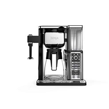 Ninja Coffee Bar Auto-iQ Programmable Coffee Maker with 6 Brew Sizes, 5 Brew Options, Milk Frother, Removable Water Reservoir and Glass Carafe (CF091) (Renewed)