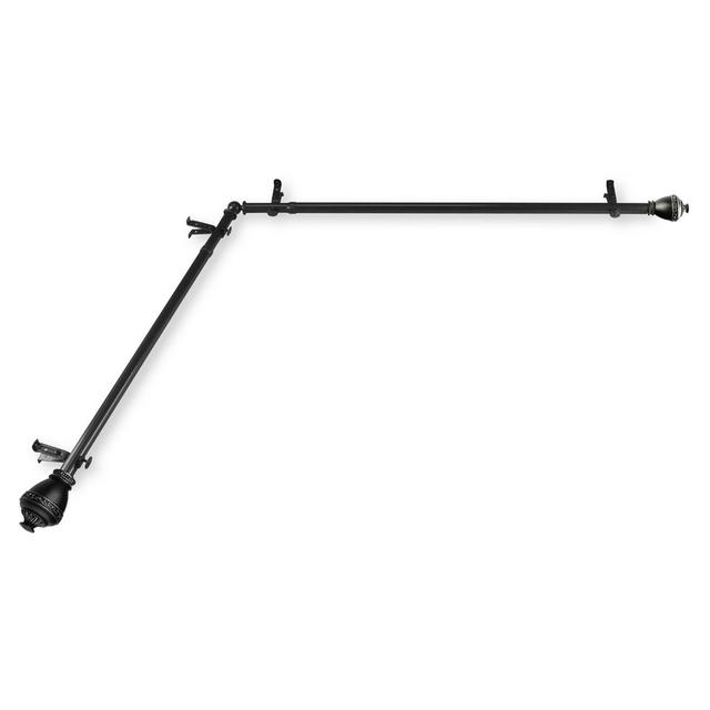 Rod Desyne Amelie 48 to 84-Inch Single Corner Drapery Rod with Finials in Black