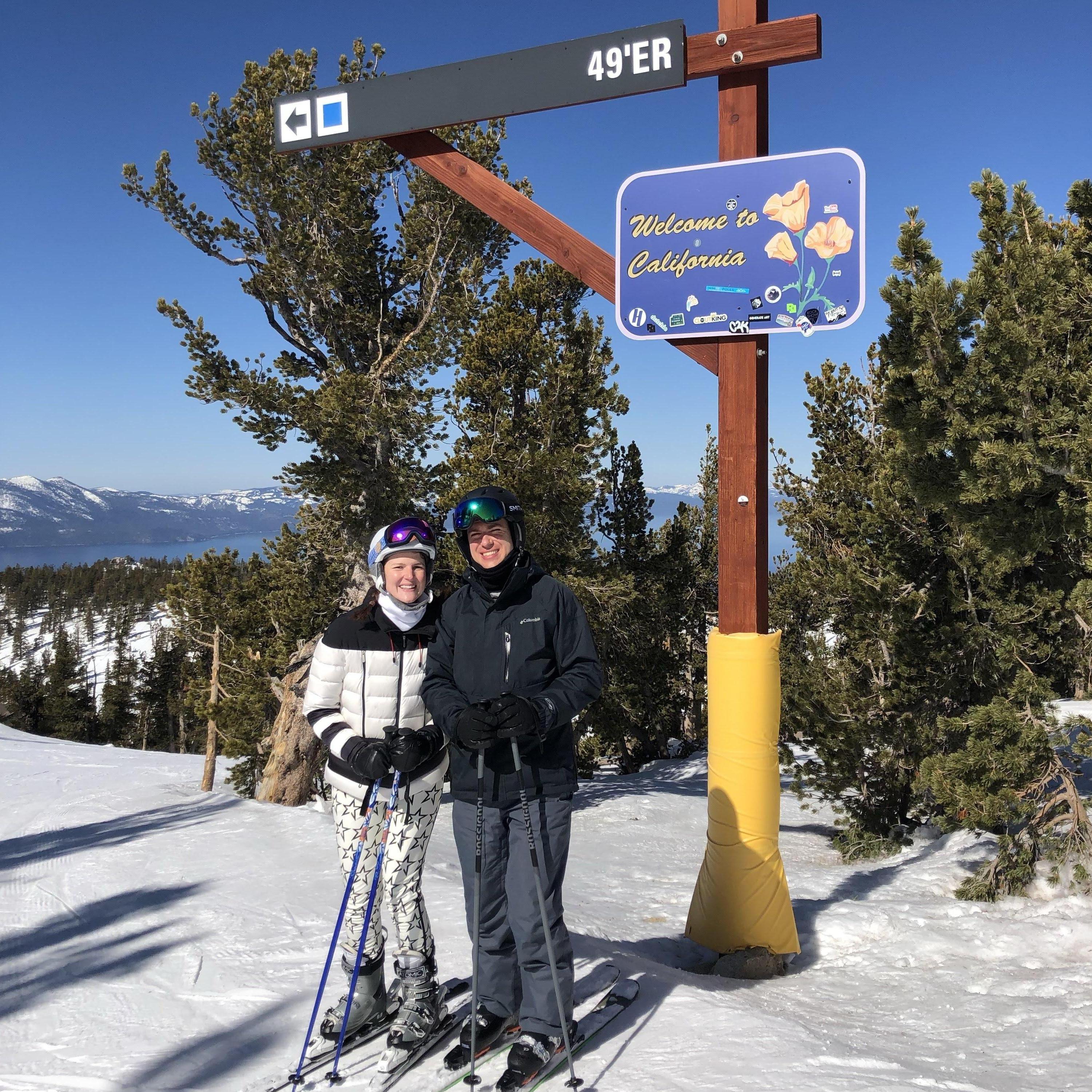 Skiing on the California/Nevada border
