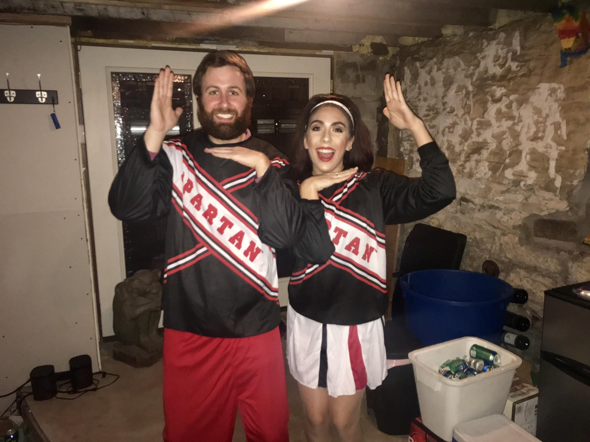 Even a cheerleader needs a cheerleader, GO SPARTANS!