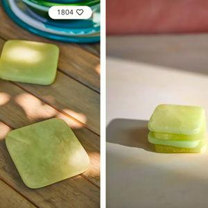 Dyed Alabaster Square Coasters, Set of 4