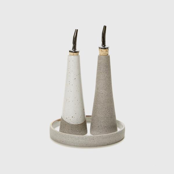 Mudra Cruet Set - Grey/Ivory