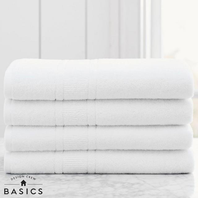 Design Crew Basics Terry Cotton Bath Towels, Set of 4