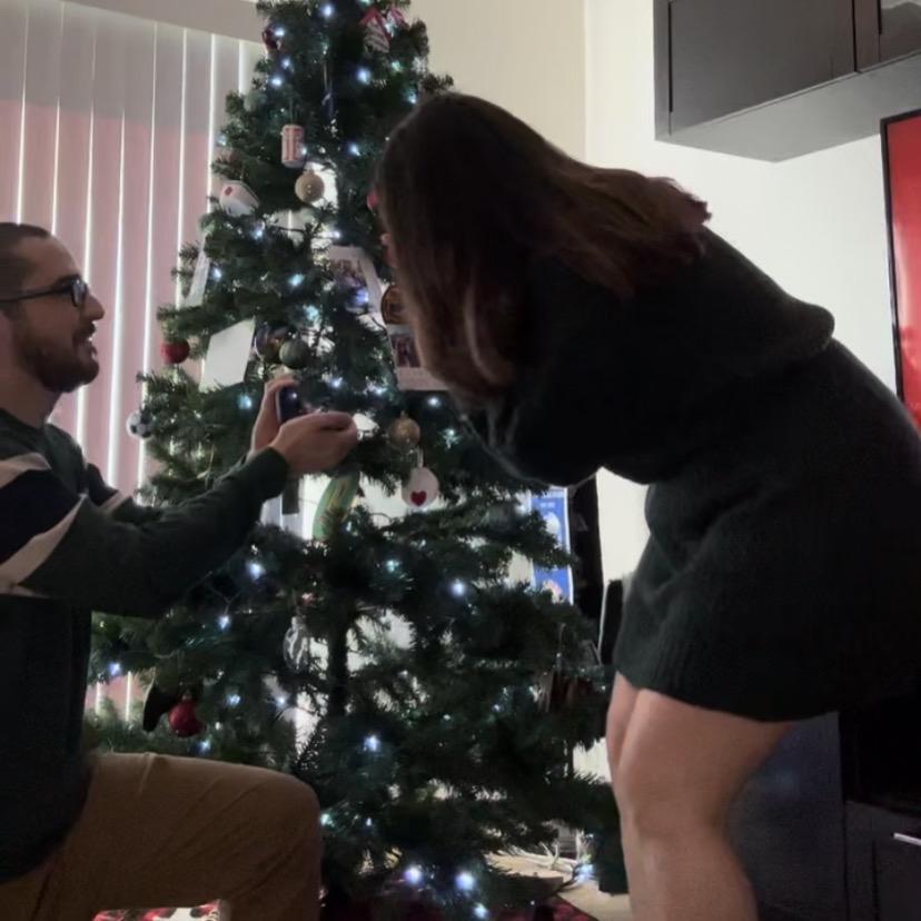 Our proposal in front of the Christmas tree