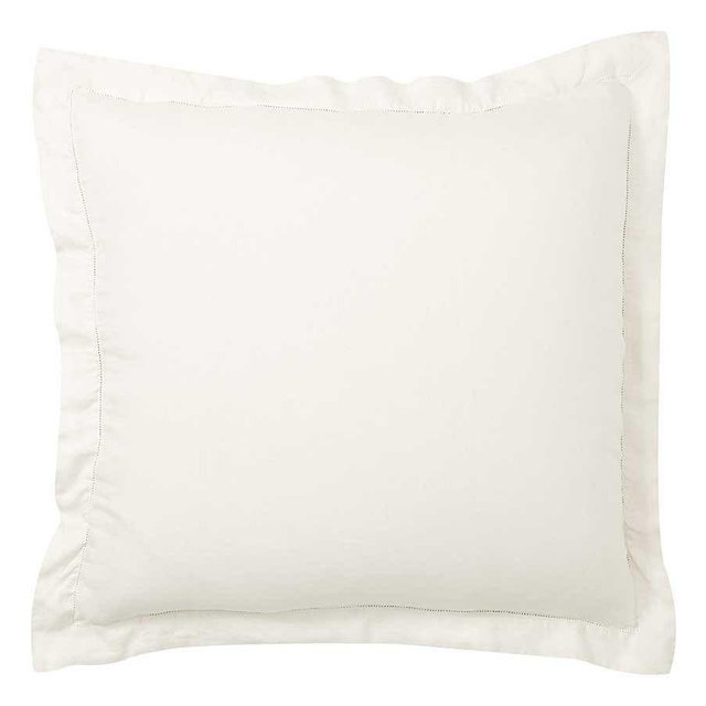 Classic Ivory Belgian Flax Linen Shams, Euro, Set of 2