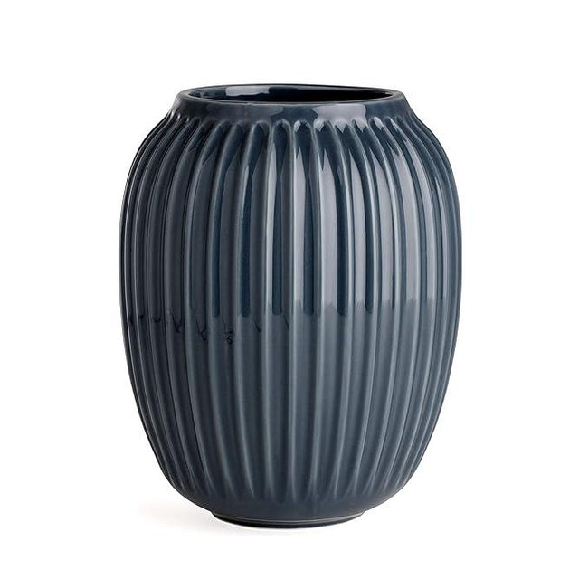 Kähler Hammershøi Vase, Porcelain, Charcoal Grey, 20 cm