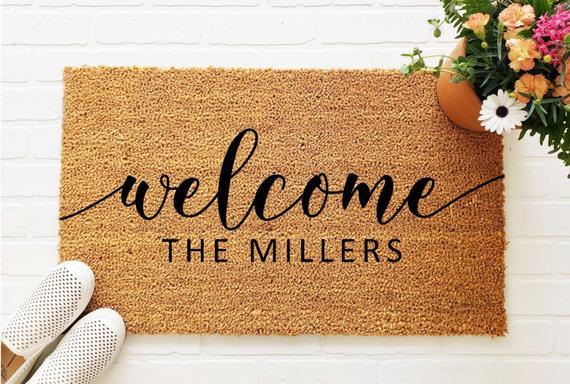 Custom Doormat, Housewarming Gift, Wedding Gift Ideas, Personalized Doormat, Last Name Doormat, Welcome Mat, Closing Gift, Farmhouse Decor