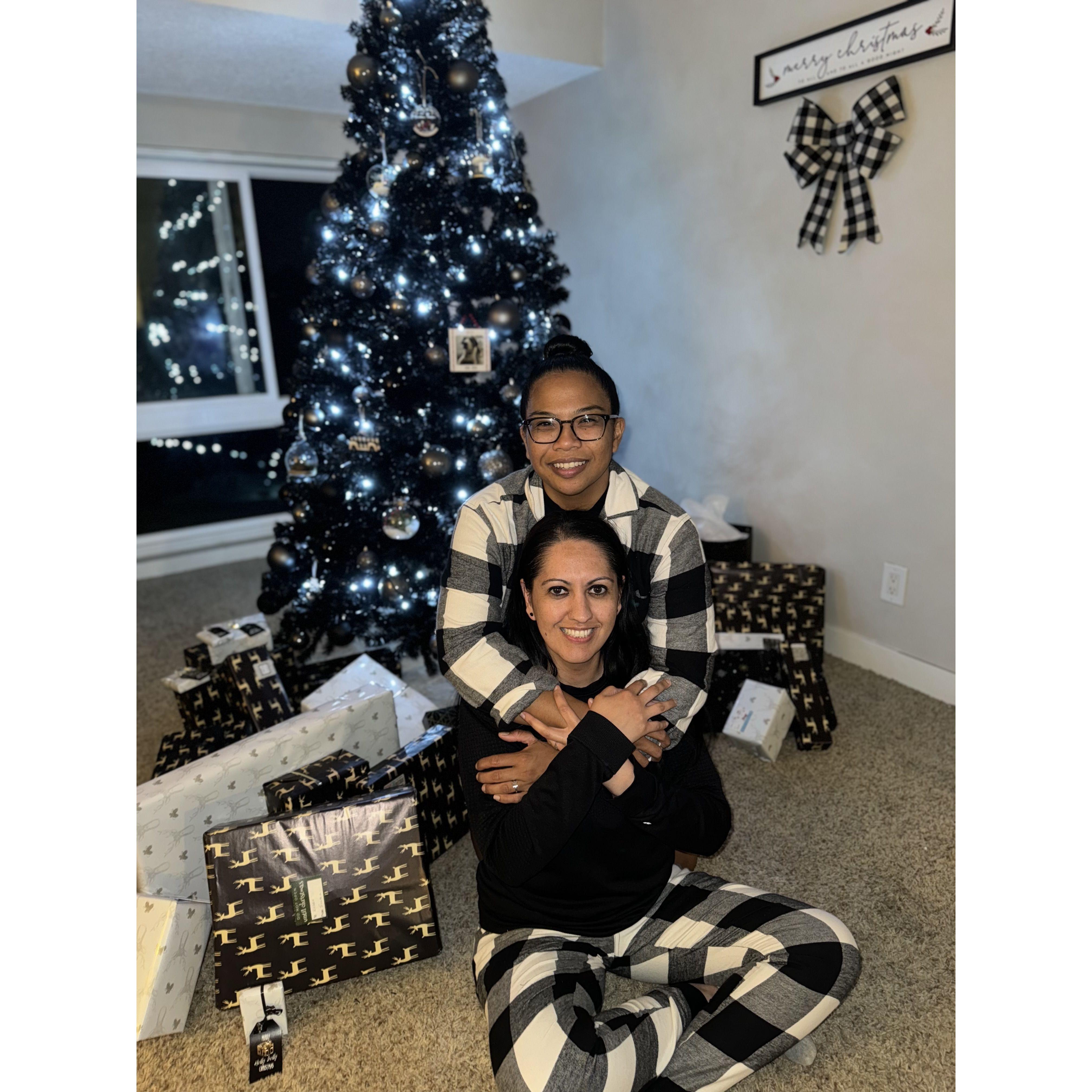 A black Christmas tree she wanted, a black Christmas tree she got.