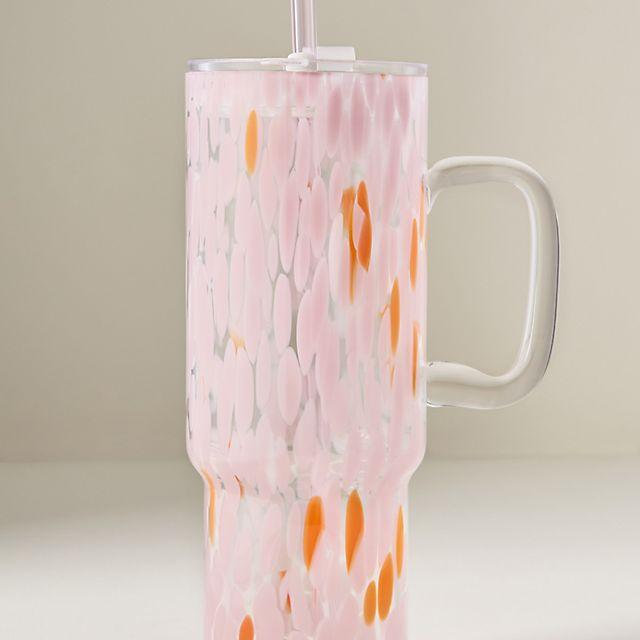 Confetti Glass Tumbler with Handle
