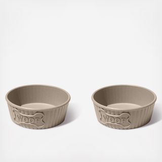 Woof Ribbed Bowl, Set of 2