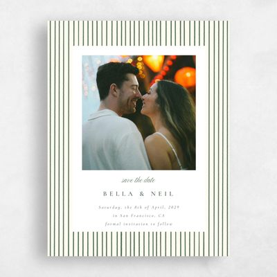 Light Butter, Green Wedding Save the Date - Rodez Portrait