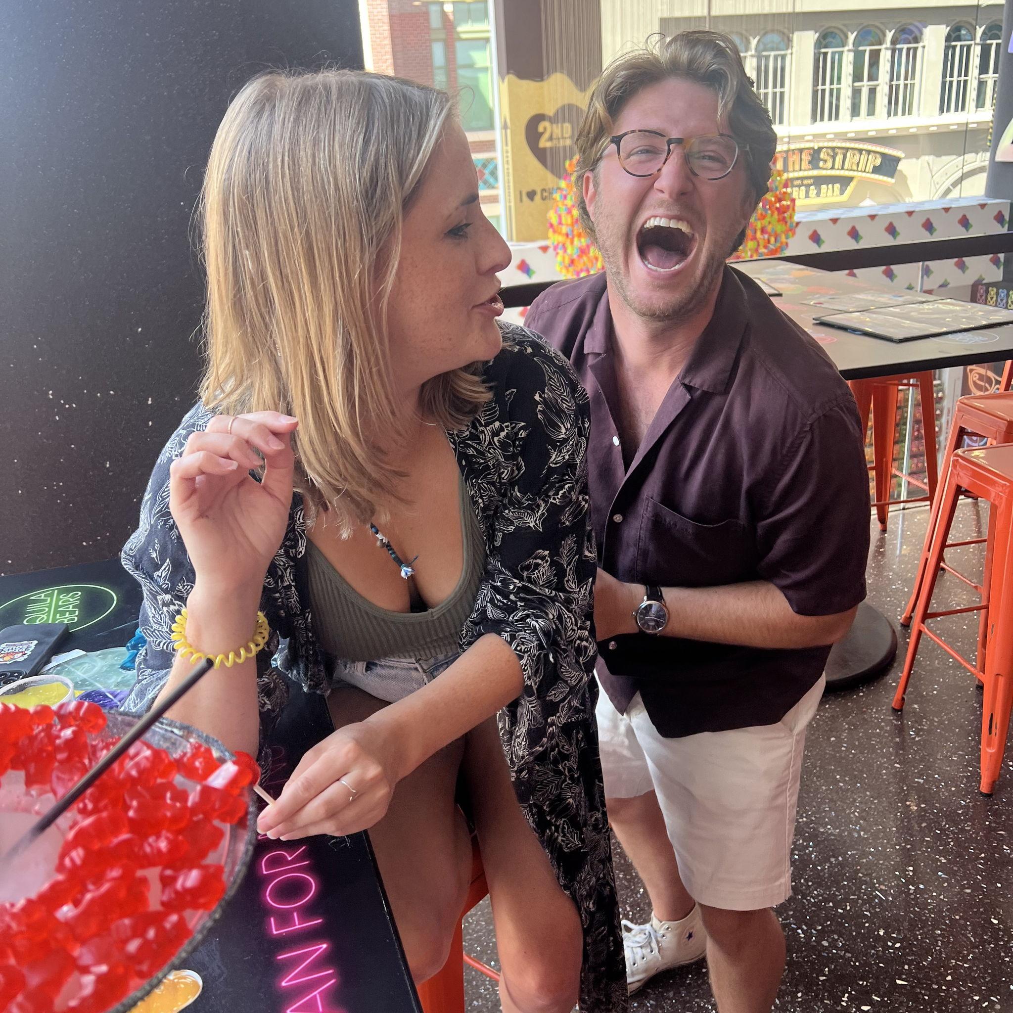 Conor thinks he's hilarious...Mandy on the other hand...