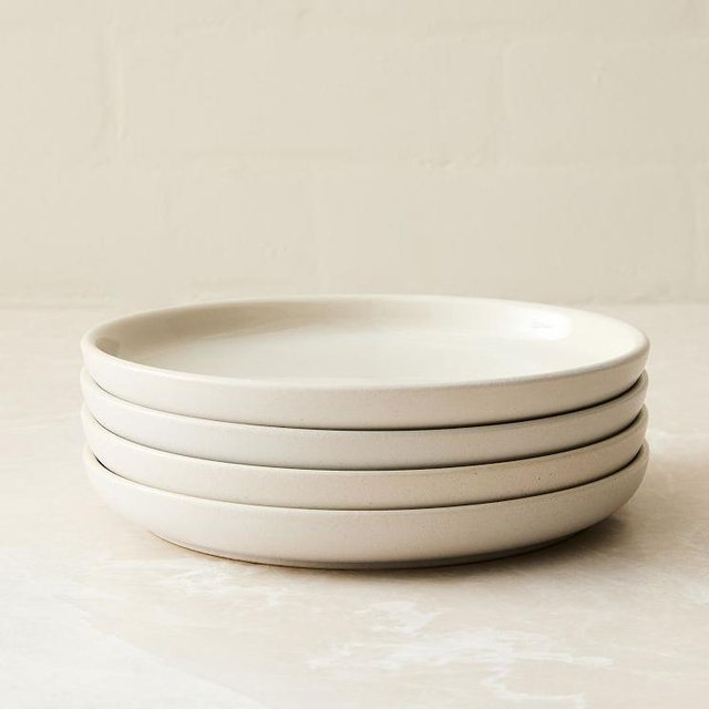 Kaloh Stoneware Salad Plate | Set of 4 | Color: White