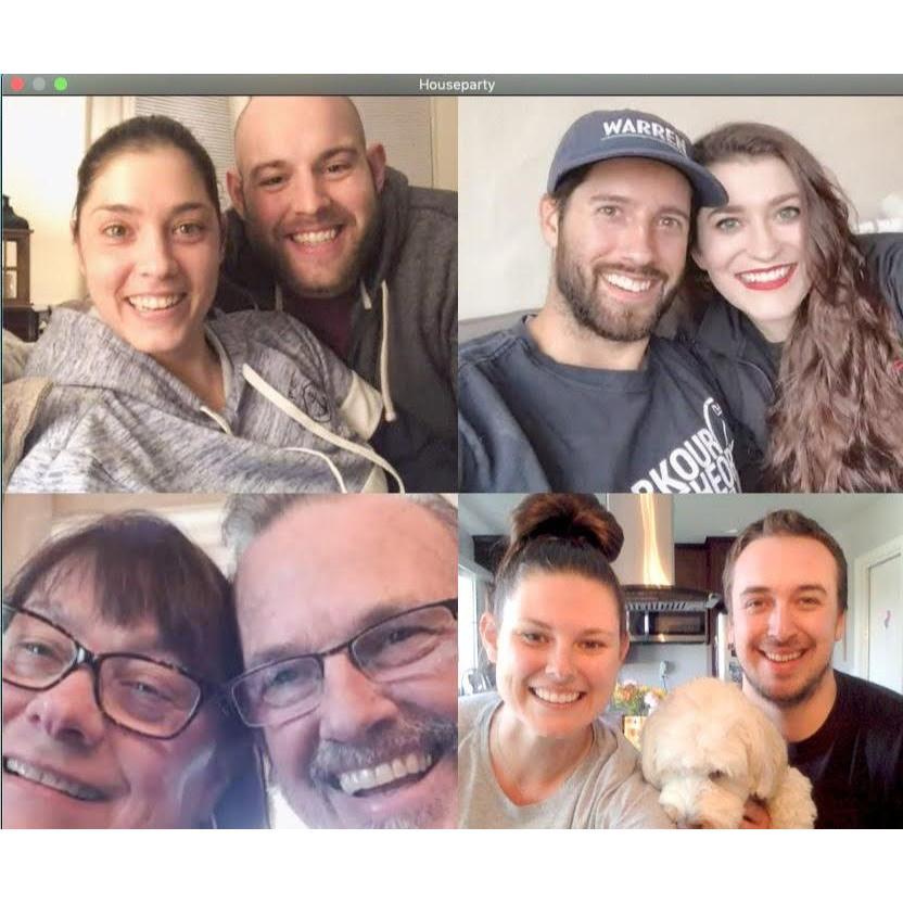 Zooming with Ashleigh's family in 2020