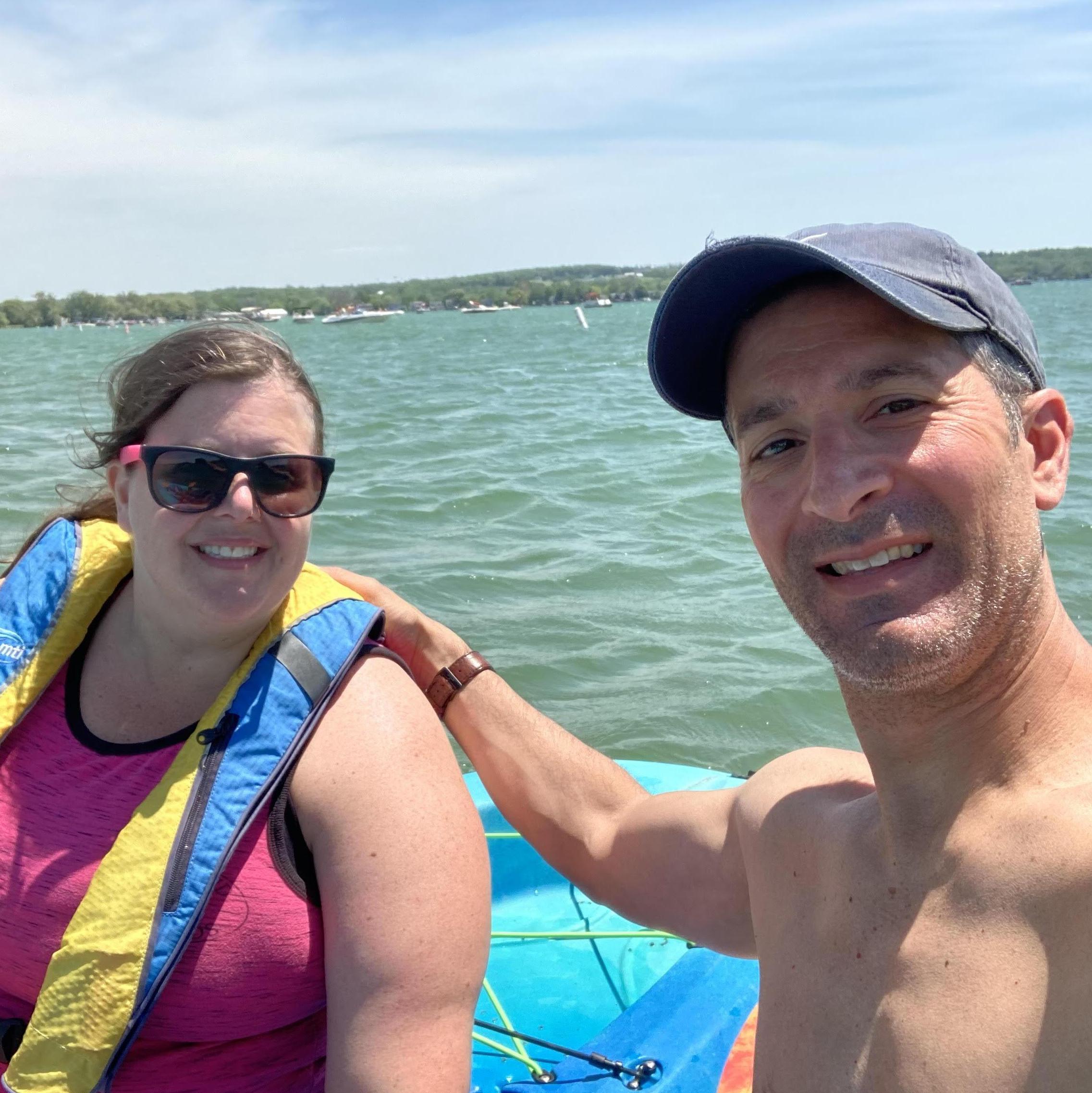 Kayaking on Canandaigua Lake.