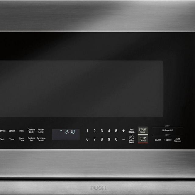 LG - 2.2 Cu. Ft. ExtendaVent 2.0 Over-the-Range Microwave with Sensor Cooking - PrintProof Black Stainless Steel