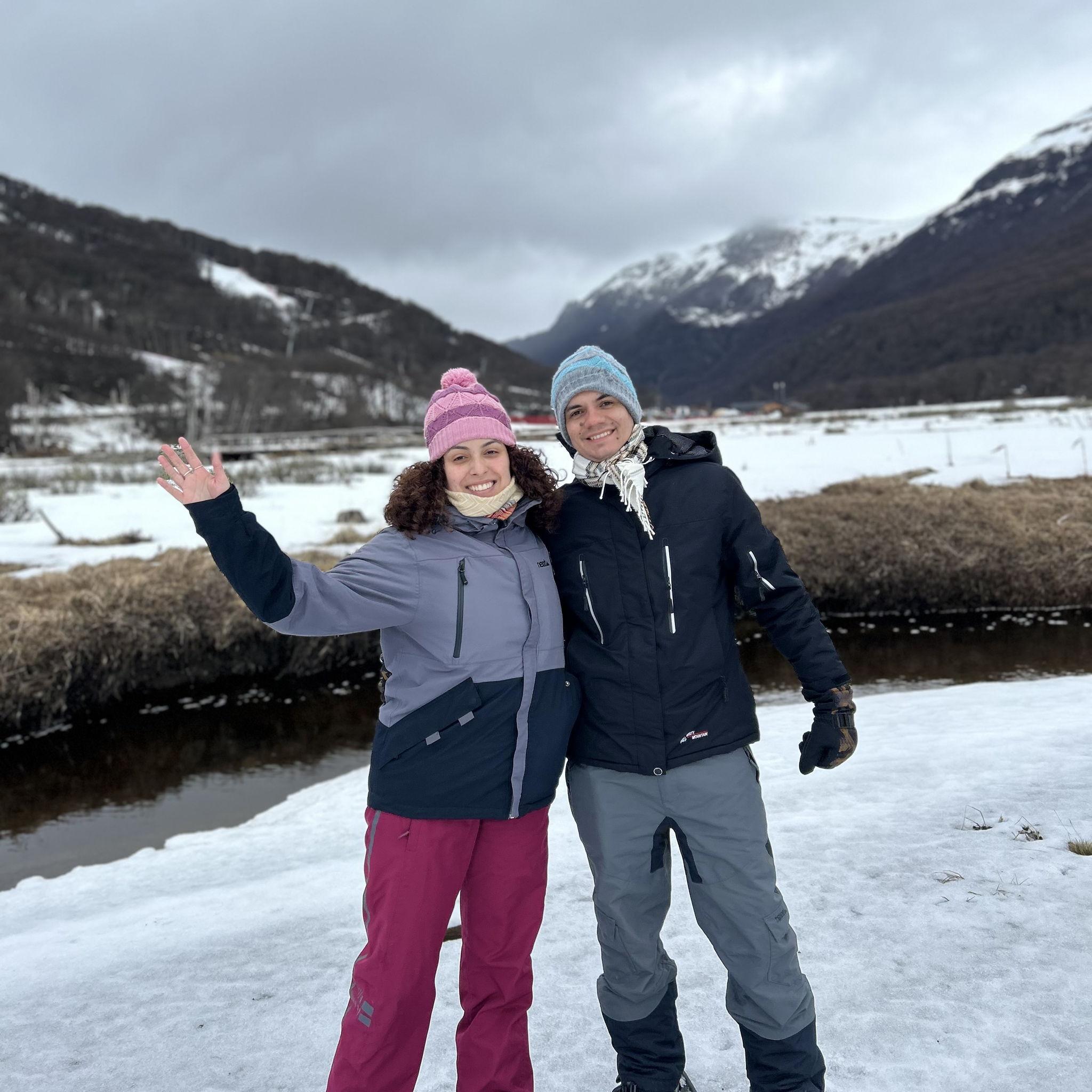 Por primera vez, ambos conocimos la nieve en Ushuaia, 2025.