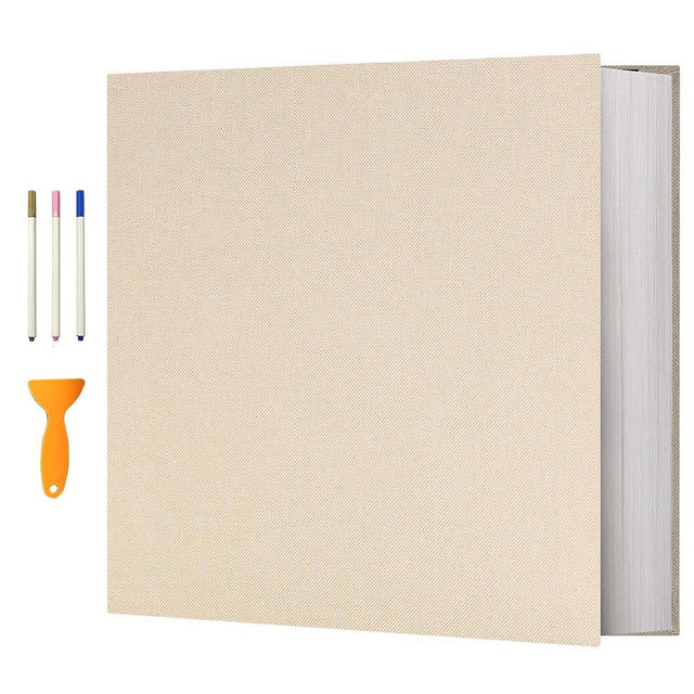 Vienrose Photo Album Self Adhesive 4x6 5x7 3x5 8x10 Scrapbook Album DIY Scrap Book with Metallic Pen 120 Pages