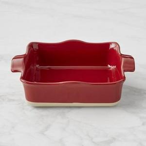 Emile Henry Ruffled Square Baker, Burgundy