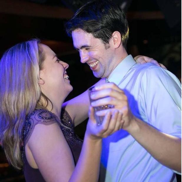 Dancing at Nick and Jess' wedding.