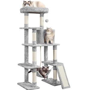 Yaheetech Cat Tree, Multi-Level Cat Tower for Indoor Kittens, 63in, Condo Furniture with Scratching Posts, Large Top Perch, Hammock, Tall Pet Climbing Stand for Kitty Play