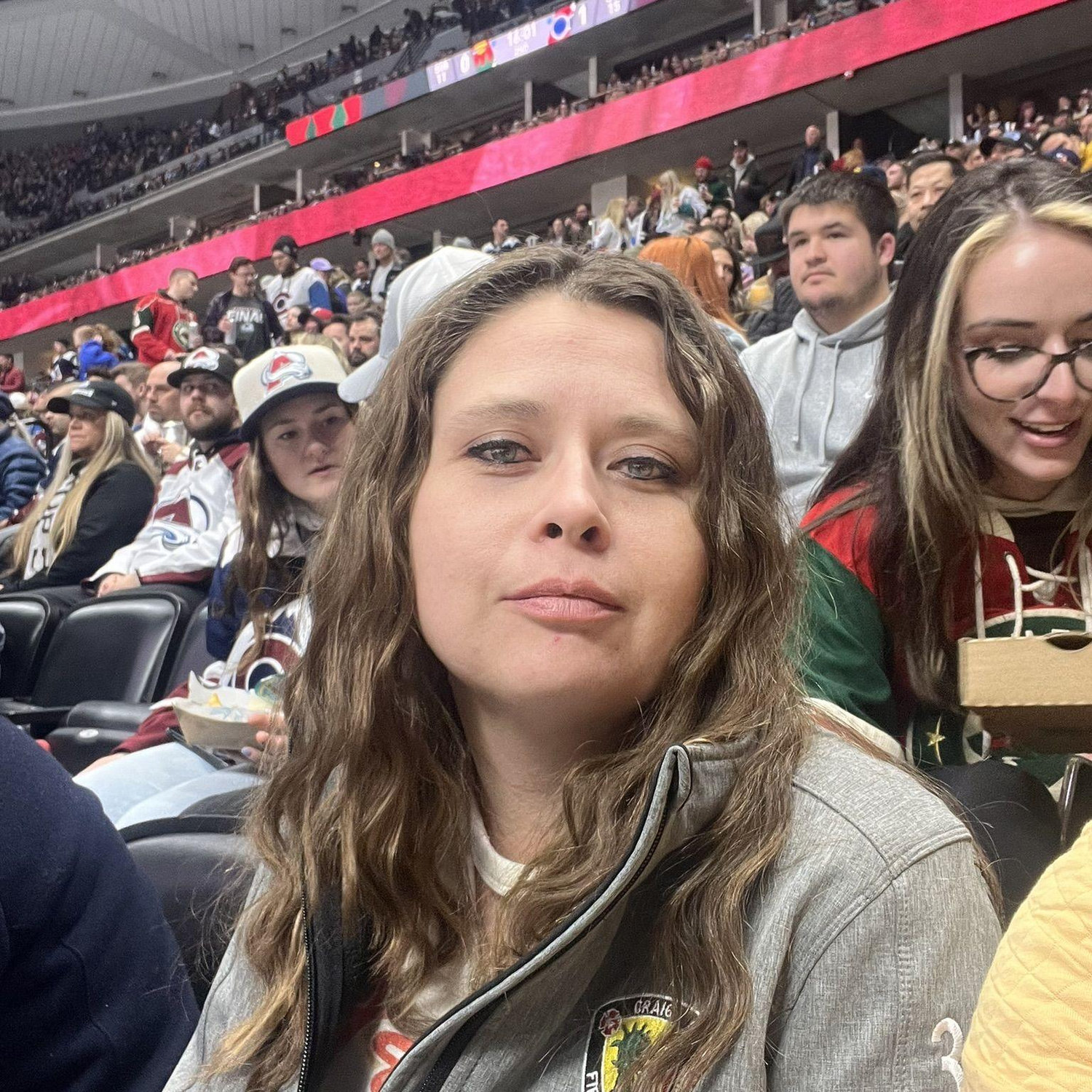 Kris as into Hockey as she'll ever get.