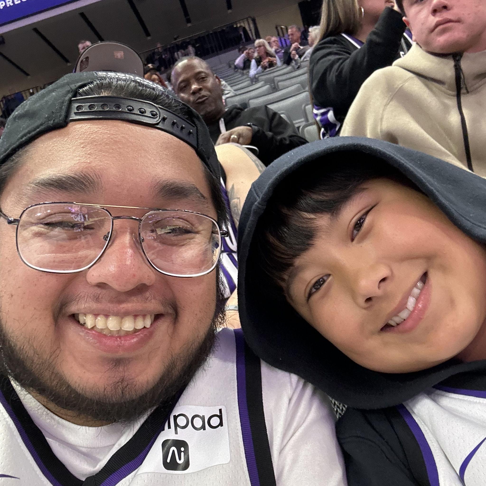 Chico and Andrew’s first Kings game together