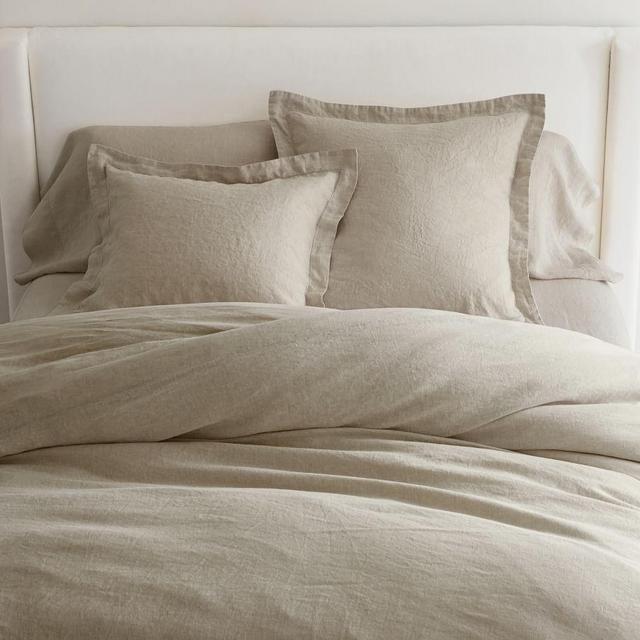Dark Flax Belgian Flax Linen Duvet Cover, Full/Queen