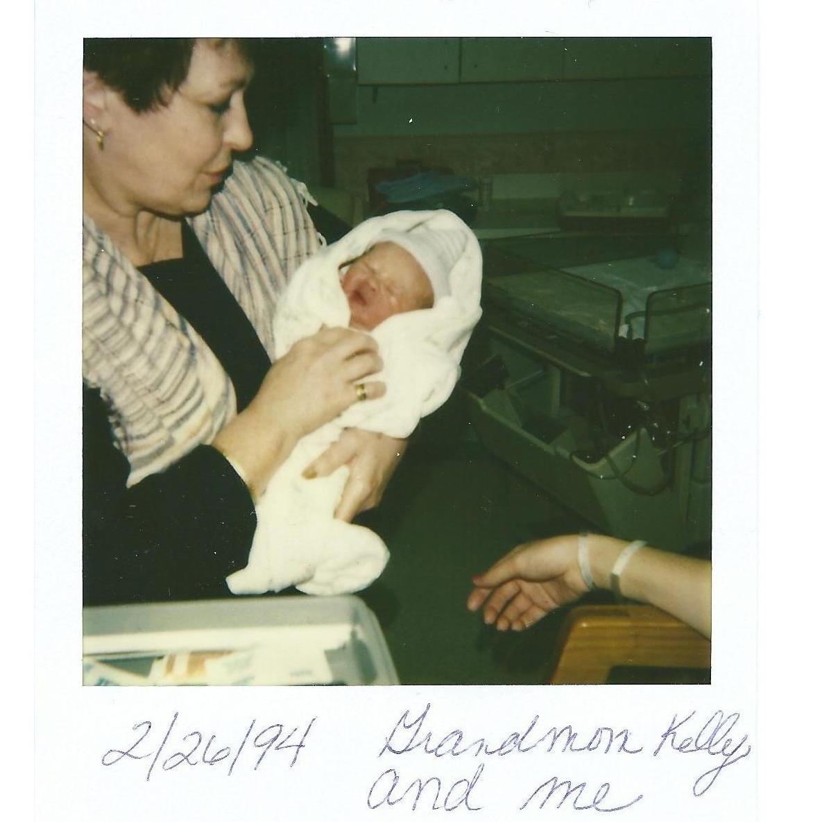 Newborn Devon and her Grandma
