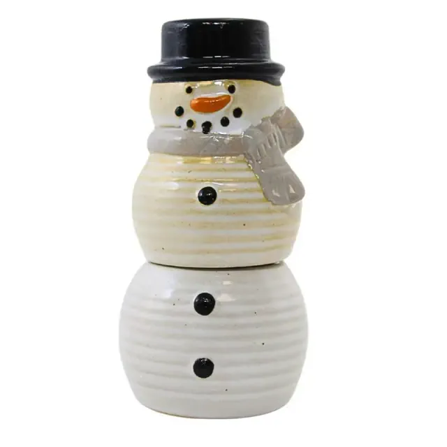 Primitives By Kathy 4.5 Inch Snowman Salt And Pepper Shaker Christmas Salt And Pepper Shaker , Top Hat Seasoning