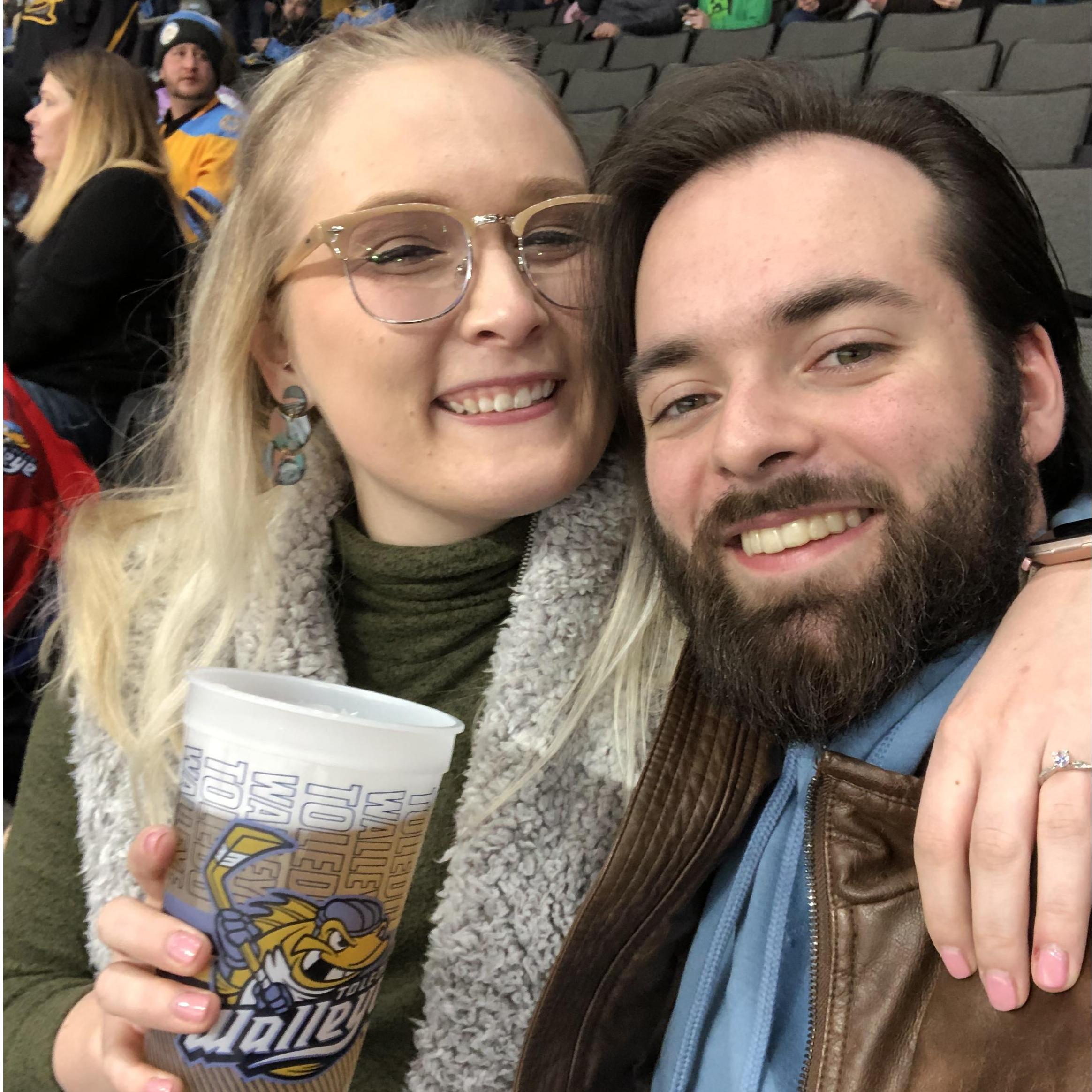 Our very first Walleye game together! We love getting to know Toledo!