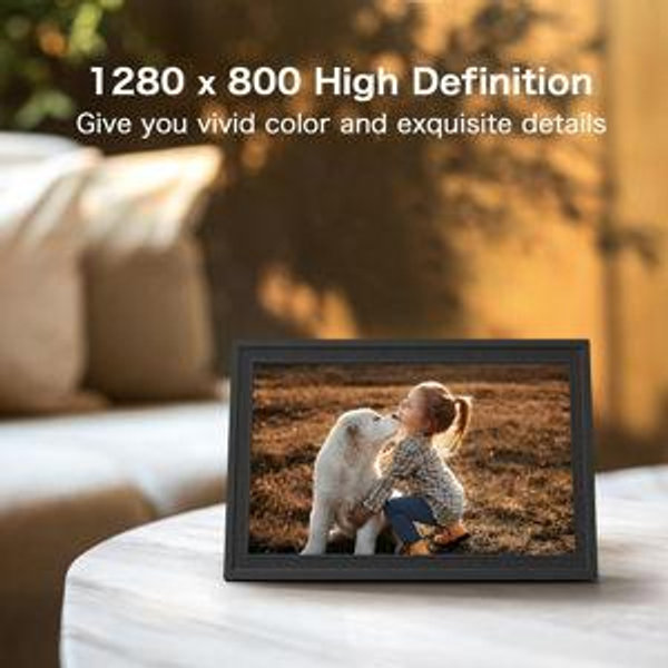 Digital Picture Frame WiFi, 10.1 Inch Frameo Digital Photo Frame - Black