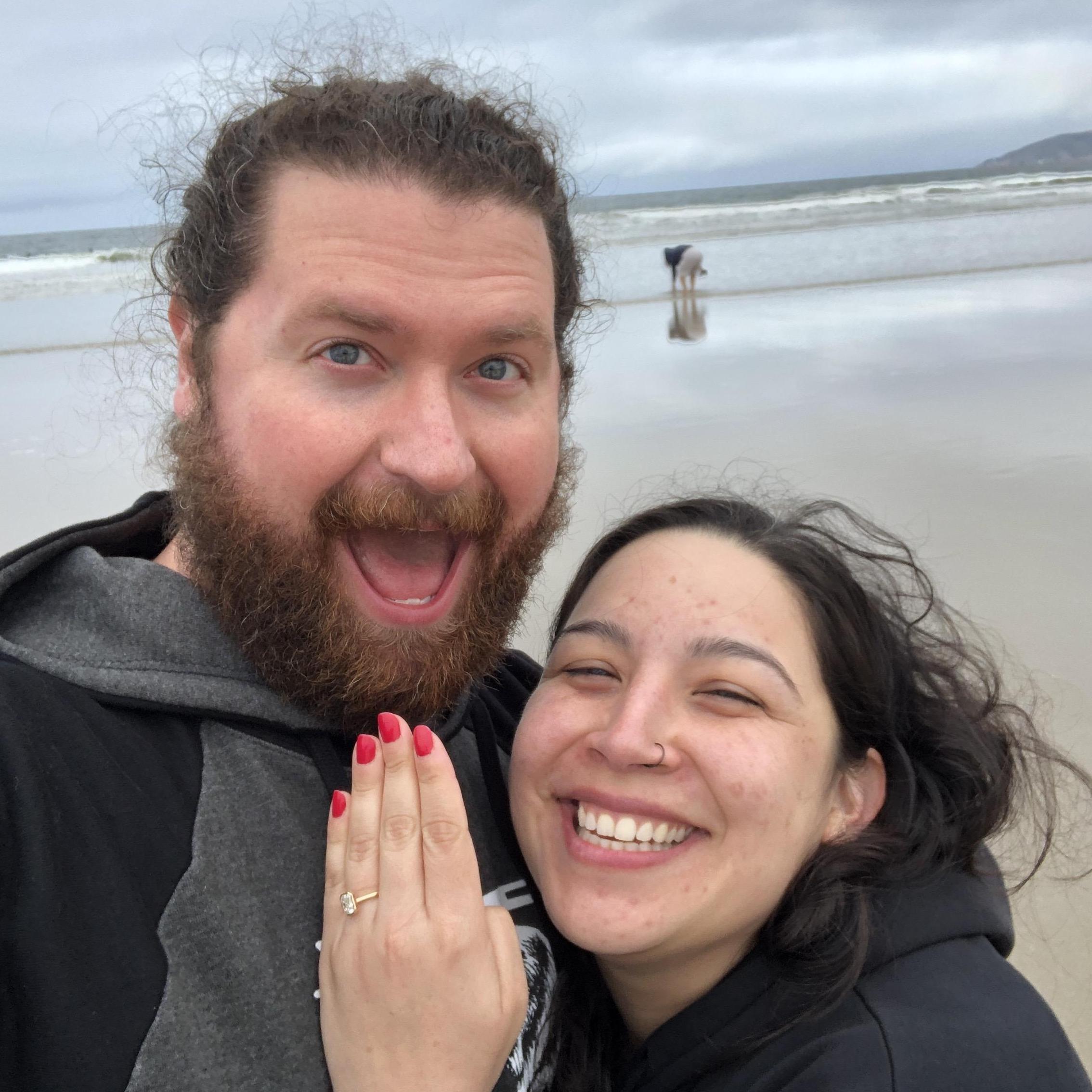 Our engagement excitement at Pismo Beach, CA!
