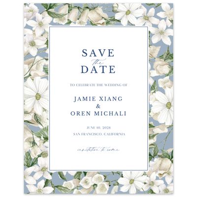 Powder Blue Wedding Digital Save the Date - Foxglove Portrait
