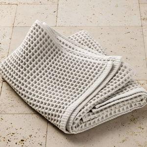 Waffle Bath Towel Gray - Casaluna™: 100% Cotton, Lightweight 300-450 GSM, Pre Washed, OEKO-TEX Certified