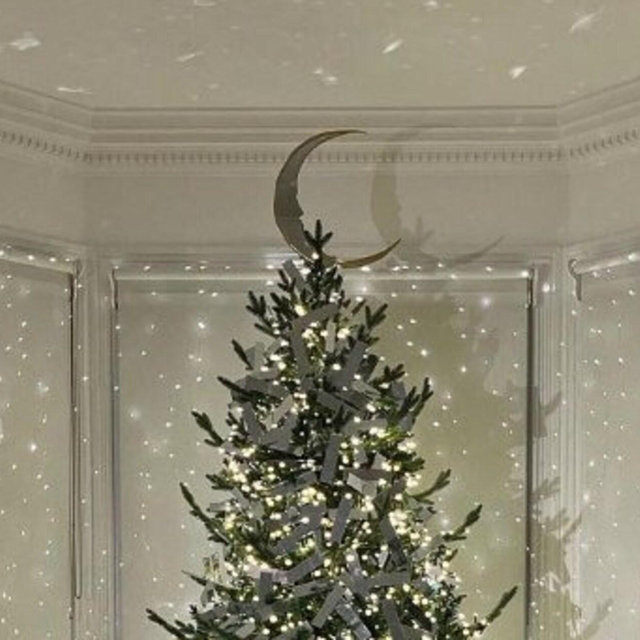 Giant Crescent Moon Christmas Tree Topper