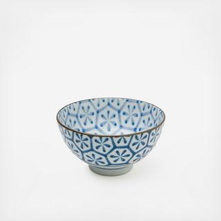 Monyou Hana Kikkou Rice Bowl, Set of 4